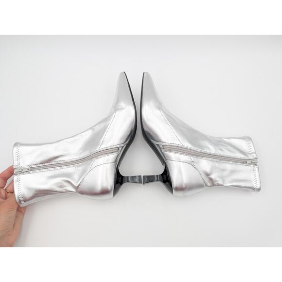 Abound Erinn Pointed Toe Heel Boot Women's Silver Metallic Size US7.5M EU38 - Picture 6 of 14
